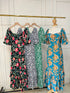 Summer Floral Puffer Sleeves Long Tiered Maxi Dress